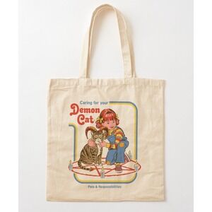 Caring for Demon Cat Care Tote -‎ Funny